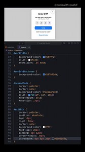 24K views · 347 reactions | Modern OTP Submit Form | HTML & CSS In this reel, I’ll show you how to create a Modern OTP Submit Form using only HTML & CSS.Perfect for beginners and a clean UI idea for developers! #html #css #frontend #webdevelopment #webdesign #coding #developer #uidevelopment #otpform #modernui #frontenddeveloper #programming | Code With Toushif | Facebook