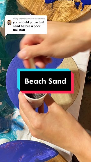Adding Nantucket Beach Sand to Epoxy Lazy Susan | Resin Art Ideas