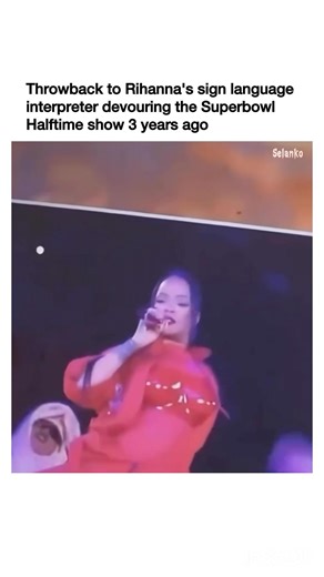 Throwback to Rihanna’s Sign Language Interpreter Devouring the Super Bowl Halftime Show 🔥🙌 #shorts