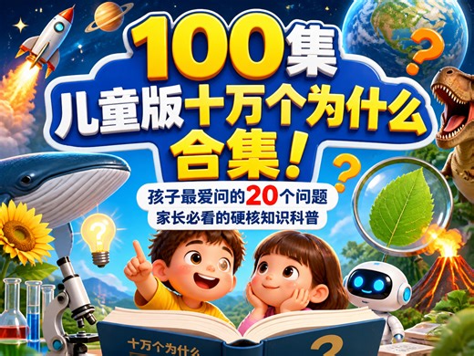 100集儿童版十万个为什么合集！孩子最爱问的20个问题，家长必看的硬核知识科普