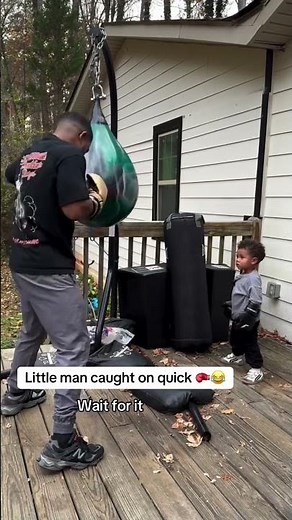 little man following along naturally #boxing #session #youth #son #viral