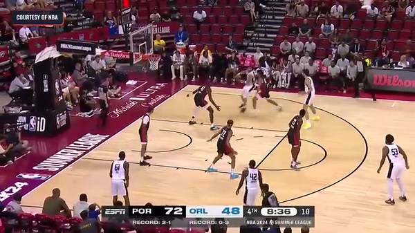 Filipino big man Kai Sotto posts 6 points, 4 rebounds, and 3 blocks as he finally suits up for the Orlando Magic in the NBA Summer League. Full story: https://www.rappler.com/sports/nba/summer-league-game-results-kai-sotto-orlando-magic-portland-trail-blazers-july-13-2023/ | Rappler