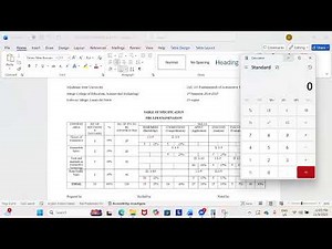 Development of TOS AND TQ using Microsoft Word