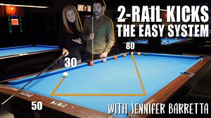 Before the Coronavirus broke out, Rollie Williams stopped by Skyline Billiards in Brooklyn to learn a 2-rail kicking system from the one and only Jennifer Barretta. | KAMUI Brand