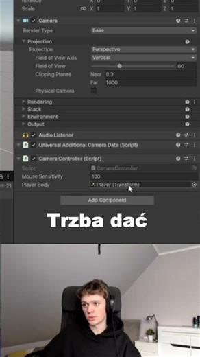 Podpinam kamerę i kontroler w Unity! 🎥🕹️ #BIA
