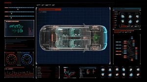 Automobile Technology. Drive Shaft System, Engine, Interior Seat. X-ray Top View. in Digital Display Panel. User Interface. Stock Footage - Video of exhibition, accident: 72044466