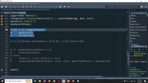 دمو دوره آموزش اپنسیس پایتون (openseespy) در سایت مهندس هادی اسلام نیا