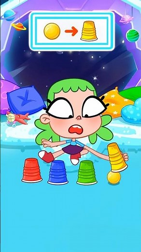 🔵🟢 Can you match the ball to the cup? 🥤 Funny color challenge and game ideas #forkids