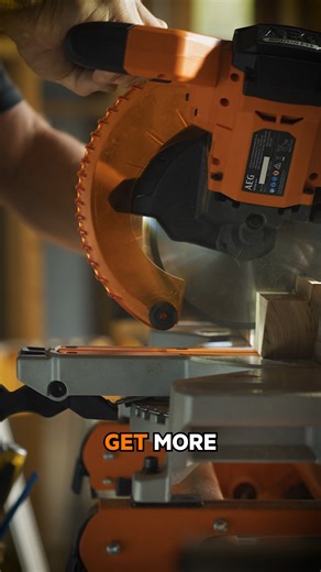 Get more with the 18V 184MM BRUSHLESS SLIDE COMPOUND MITRE SAW! Work faster and more accurately with this battery-powered Mitre Saw. 🖤🧡 | AEG PowerTools