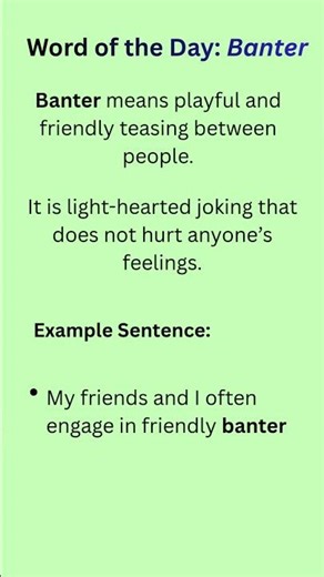 📚 Learn the Word Banter | Improve Your English Vocabulary #dailyenglish