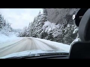 Driving through Kitimat Centre to Haisla Nation, Kitimat Village,Winter Road view.