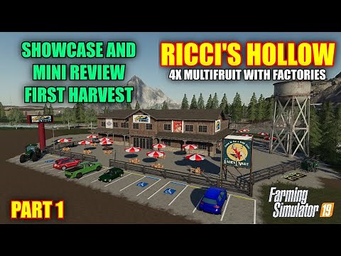 Ricci's Hollow 4x Factory & Multifruit Map Review & Letsplay Farming Simulator 19