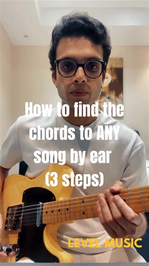 LEVEL MUSIC OFFICIAL on Instagram: "How to find the chords to ANY song by ear (3 steps). Step 1️⃣ Find the root notes → Listen to the bass (bass guitar, synth bass, low end) Step 2️⃣ Identify the chord quality → Major or minor (then dominant & diminished) Step 3️⃣ Hear the voicing → 7ths, sus chords, colour tones Train your ears. Practice this on songs from your playlist. Don’t rely on tabs - start developing and trusting your ears. Save this. Practice it daily. #levelmusic #eartraining #musicia