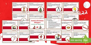 Santa's Christmas Whispers Game Challenge Cards