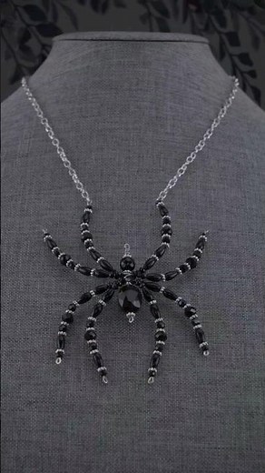 DIY Jewelry | Handmade Necklace Design: Beaded Wire Spider Tutorial | Halloween Jewellery Ideas 2024