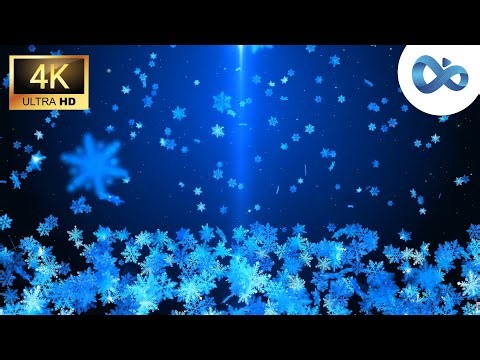 #Abstract #Winter Snow falling Loop motion #background shining gold particles.