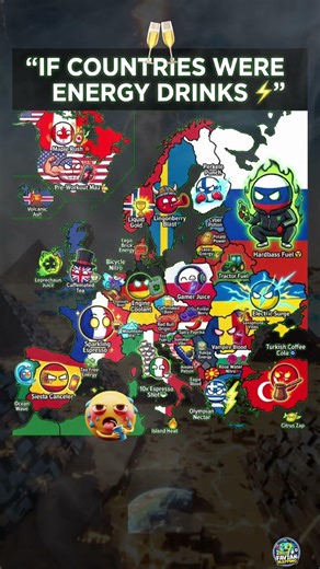 IF COUNTRIES WERE ENERGY DRINKS ⚡🌍 #countryballs #geography #shorts