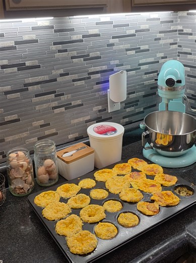 Make some breakfast egg bites with me 🥚 For today's batch I used 3 dozen eggs, shredded cheese, pepperoni & Kinder seasonings. Bake at 375 degrees for 18 minutes.