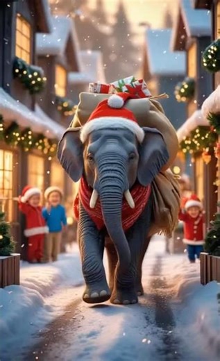 Elephant’s Christmas🎅🐘 #cartoon #animation #marrychristmas