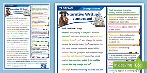 Y3 NAPLAN Narrative Writing Annotated Example Poster
