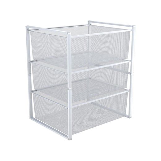 Flexi Storage Home Solutions 435 x 630 x 545mm White 3 Mesh Basket Frame Kit