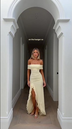 The perfect 🥀 our Arielle Off Shoulder Ruffle Maxi Dress 💛#fashion #beauty #style #outfit #shorts
