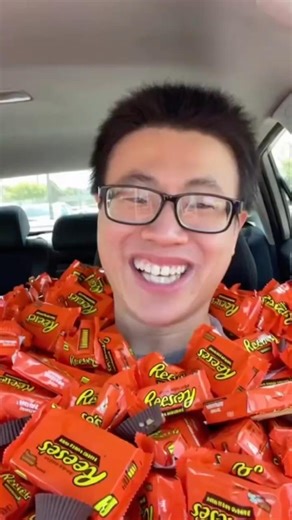 Craziest MukBang Ever Car Full of Reese Peanut Butter Cups