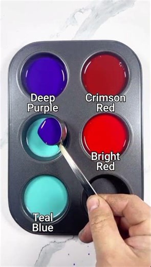 Mixing Deep Purple, Bright Red & Teal Blue to Create Stunning New Shades #colormixing #asmr #viral
