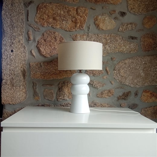 Ceramic Table Lamp Handmade Desk Lamp for Bedroom | White Artisanal Bedside Lamp Made of Clay - Etsy