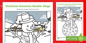 Christmas Snowman Number Bingo Activity