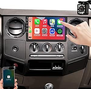 QLED 10inch Radio for Ford F150 2004 2005 2006 2007 2008,F250 2005-2012,CarPlay Android Auto Ready,Touch Screen Stereo,Free Back Camera