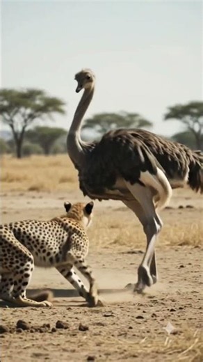 Cheetah vs Ostrich 🐆🦤 | Epic Wildlife Battle | Nature's Most Intense Moments #shorts