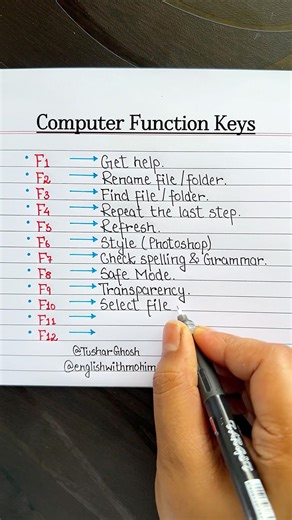 Computer Function Keys 💻 #computer #reels #shorts