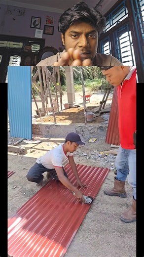 Tina wala sheet ko kaise cut kare,...🏗️🥳 | #shorts #tinsheethousedesign