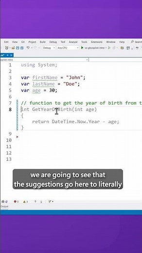 How to use comments as prompts in GitHub Copilot for Visual Studio #githubcopilot #visualstudio