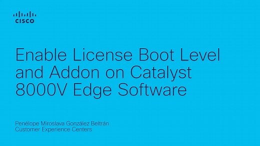 How to Enable License Boot Level and Addon on Catalyst 8000V Edge Software - Cisco Video Portal