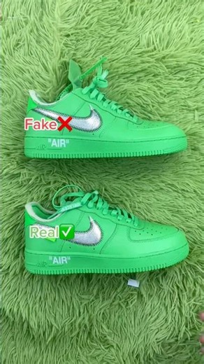 Real Vs Fake Green Off-White Nike Air Force 1 #shorts #sneakerhead #viral