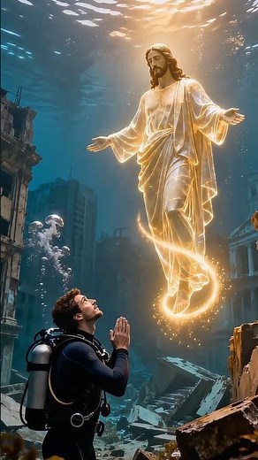 Jesus saves divers, an underwater adventure #jesus #jesuschrist #ai #cure