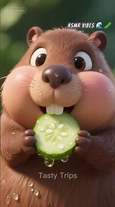 🥒 Capybara Crunching Giant Cucumber ASMR 🐾 | Crisp Calm Therapy