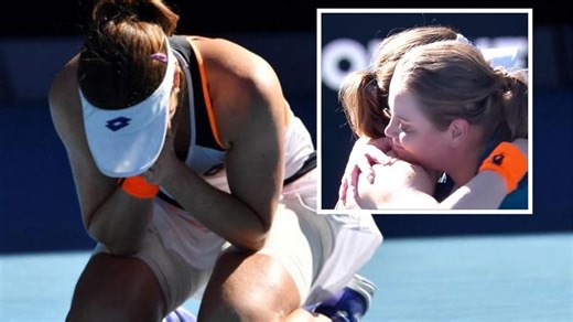 Alize Cornet and Jelena Dokic in emotional moment at Australian Open (AustOpen)