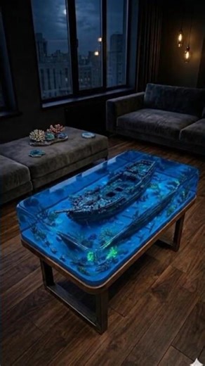 “Sinking a Ship into Resin… Wait for the Final Glow 😳”#shorts #seawork