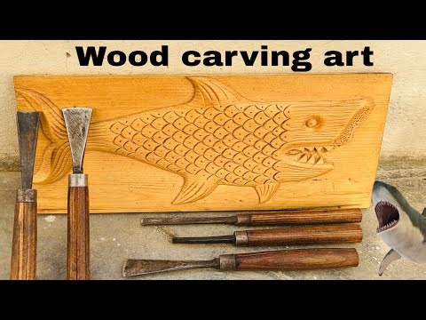 How to Carve a Shark Fish 🐠 in Wood | Woodworking Art” #WoodCarving#FishCarving