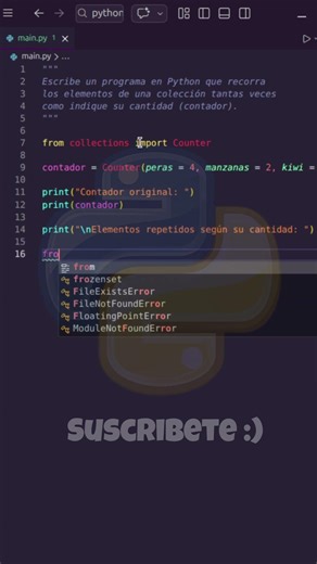 Cómo Usar Counter en Python para Repetir Elementos Según su Cantidad