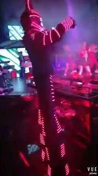 Giant Led Robot Costume Light up Dancer Suit Party Show Glow Dress for Stilts Walker Glow Suit