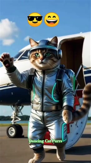 “Cat Dance On Jet Runway ✈️💥 Unexpected Performance!”