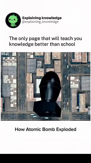 Science 🩺 on Instagram: "An atomic bomb explosion occurs through nuclear fission, where the nucleus of an atom (usually uranium-235 or plutonium-239) is split into smaller parts by neutrons. This splitting releases a tremendous amount of energy in the form of heat, light, and radiation. The explosion creates a massive fireball, shockwave, and mushroom cloud. The intense heat vaporizes everything near the explosion, and radiation can cause long-term environmental damage and health effects. #phys