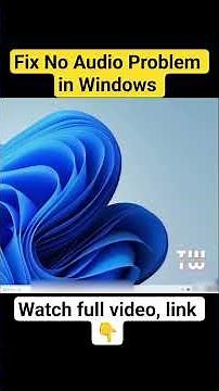 Fix No Audio device install on Windows