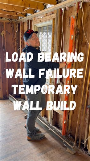 HUGE ISSUE! Structural FAILURE. How to build a temporary wall. #construction #DIY #tutorial #work #tools #realestate #entrepreneur #carpentry #contractor #tipsandtricks | WINNI