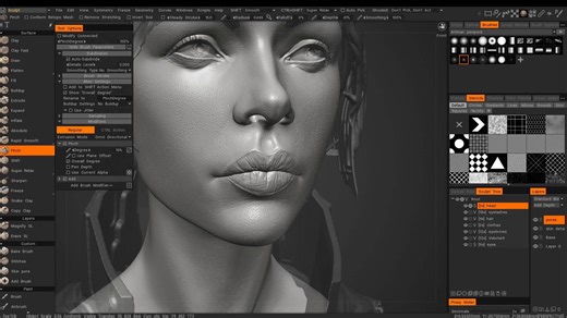 Female Character Bust  - 3DCoat Timelapse Sculpting PART 2