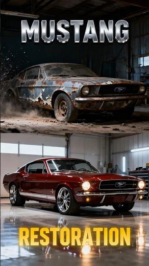 ABANDONED MUSTANG RESTORATION 🔧🚘 #shorts #cars